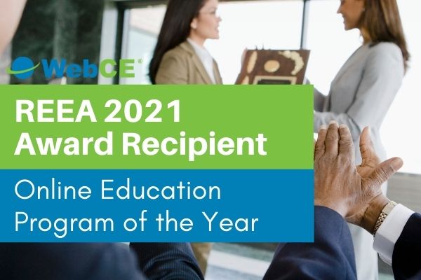 WebCE Receives REEA 2021 Online Education Program of the Year Award