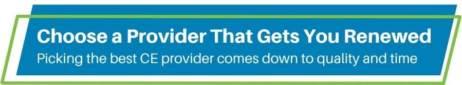 Choose an Insurance CE Provider that Gets Your Renewed - Picking the Best CE Provider Comes Down to Quality & Time header graphic for WebCE blog